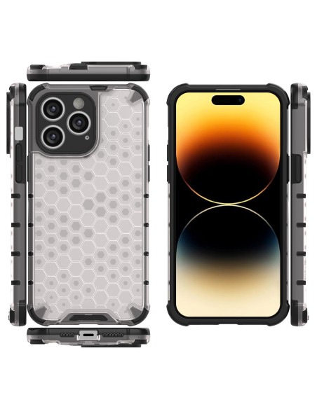 Korinis iPhone 14 Pro dėklas, šarvuotas hibridinis dangtelis, skaidrus