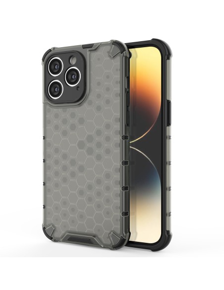 Korinis iPhone 14 Pro Max dėklas, šarvuotas hibridinis dangtelis, juodas