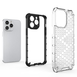 Korinis iPhone 14 Pro Max dėklas, šarvuotas hibridinis dangtelis, juodas