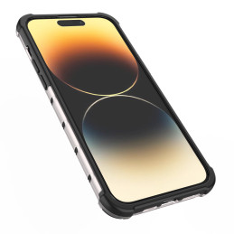 Korinis iPhone 14 Pro Max dėklas, šarvuotas hibridinis dangtelis, juodas