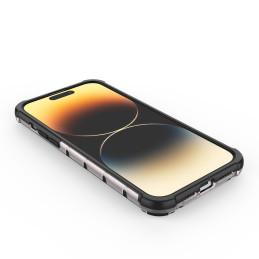 Korinis iPhone 14 Pro Max dėklas, šarvuotas hibridinis dangtelis, juodas