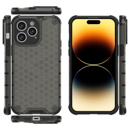 Korinis iPhone 14 Pro Max dėklas, šarvuotas hibridinis dangtelis, juodas
