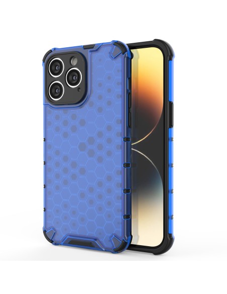Korinis iPhone 14 Pro Max dėklas, šarvuotas hibridinis dangtelis, mėlynas