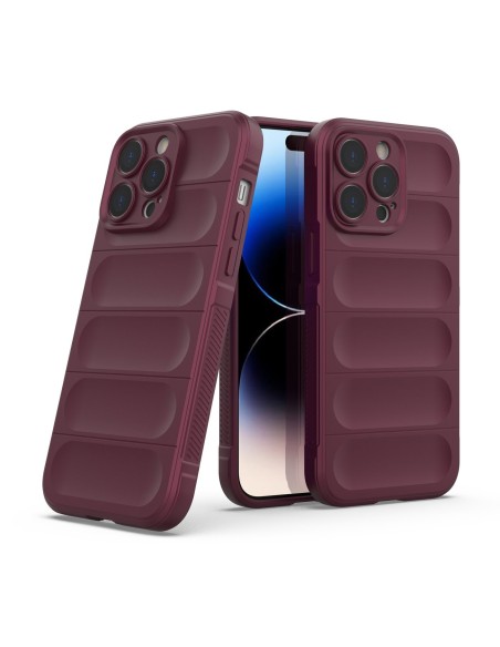 Magic Shield Case dėklas skirtas iPhone 14 Pro Max, lankstus šarvuotas dangtelis, bordo spalvos