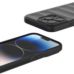 Magic Shield Case dėklas skirtas iPhone 14 Pro Max, lankstus šarvuotas dangtelis, bordo spalvos