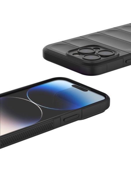 Magic Shield Case dėklas skirtas iPhone 14 Pro Max, lankstus šarvuotas dangtelis, bordo spalvos