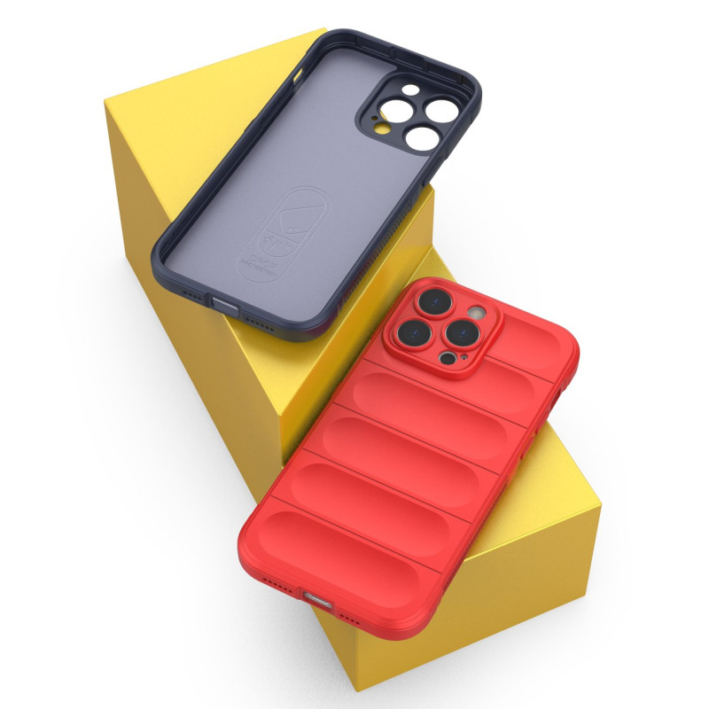 Magic Shield Case dėklas skirtas iPhone 14 Pro Max, lankstus šarvuotas dangtelis, bordo spalvos