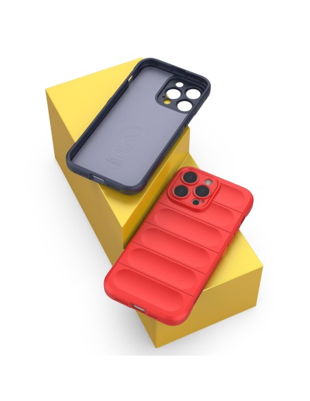 Magic Shield Case dėklas skirtas iPhone 14 Pro Max, lankstus šarvuotas dangtelis, bordo spalvos