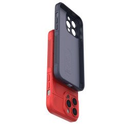 Magic Shield Case dėklas skirtas iPhone 14 Pro Max, lankstus šarvuotas dangtelis, bordo spalvos