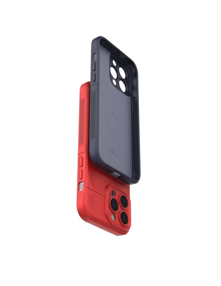 Magic Shield Case dėklas skirtas iPhone 14 Pro Max, lankstus šarvuotas dangtelis, bordo spalvos