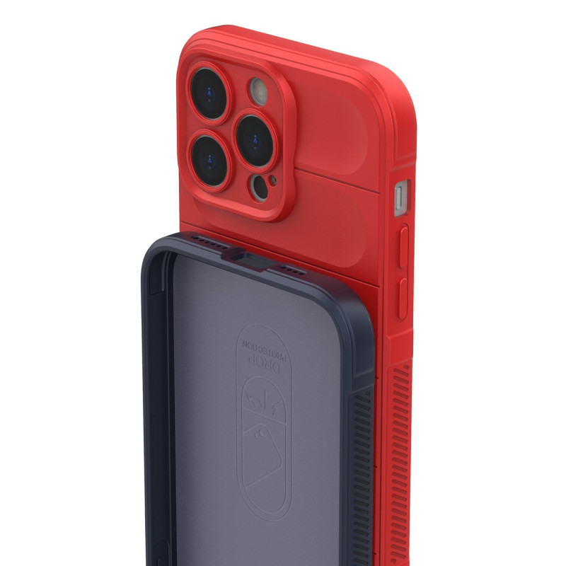 Magic Shield Case dėklas skirtas iPhone 14 Pro Max, lankstus šarvuotas dangtelis, bordo spalvos