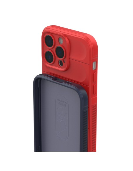 Magic Shield Case dėklas skirtas iPhone 14 Pro Max, lankstus šarvuotas dangtelis, bordo spalvos