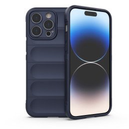 Magic Shield Case iPhone 14 Pro Max, lankstus, šarvuotas dangtelis, tamsiai mėlynas