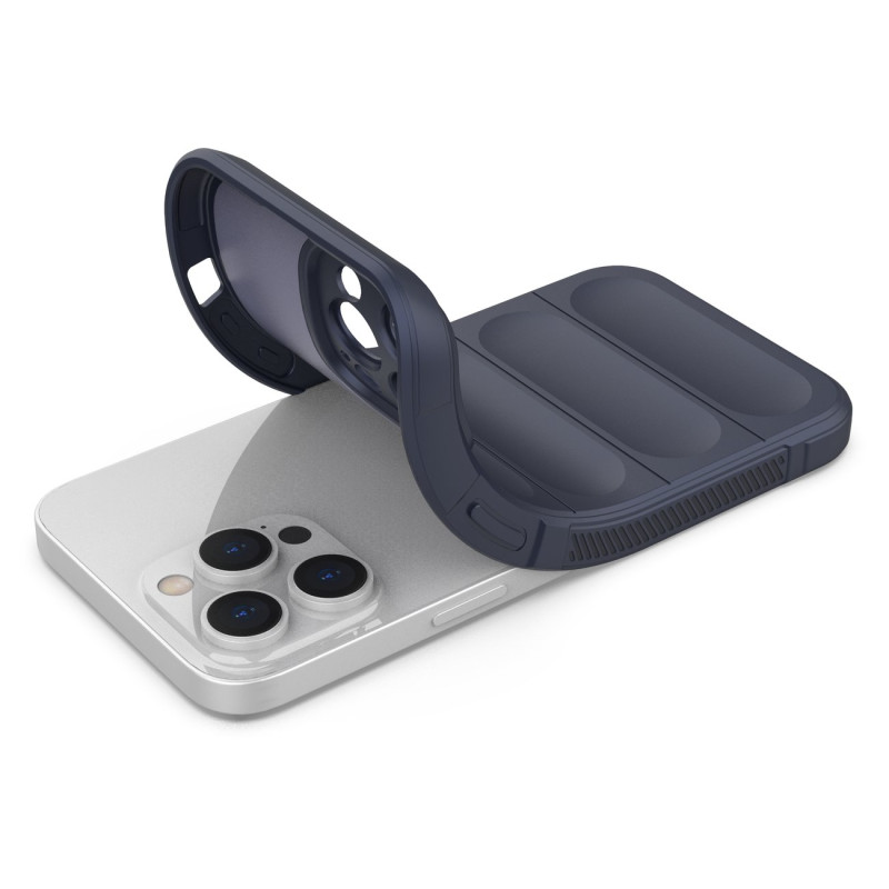 Magic Shield Case iPhone 14 Pro Max, lankstus, šarvuotas dangtelis, tamsiai mėlynas
