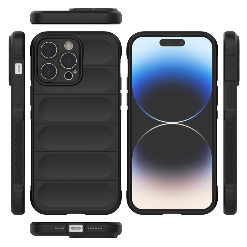 Magic Shield Case iPhone 14 Pro Max, lankstus, šarvuotas dangtelis, tamsiai mėlynas
