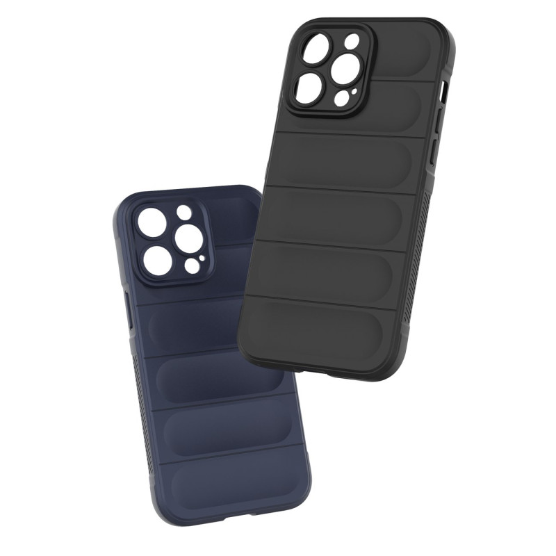 Magic Shield Case iPhone 14 Pro Max, lankstus, šarvuotas dangtelis, tamsiai mėlynas