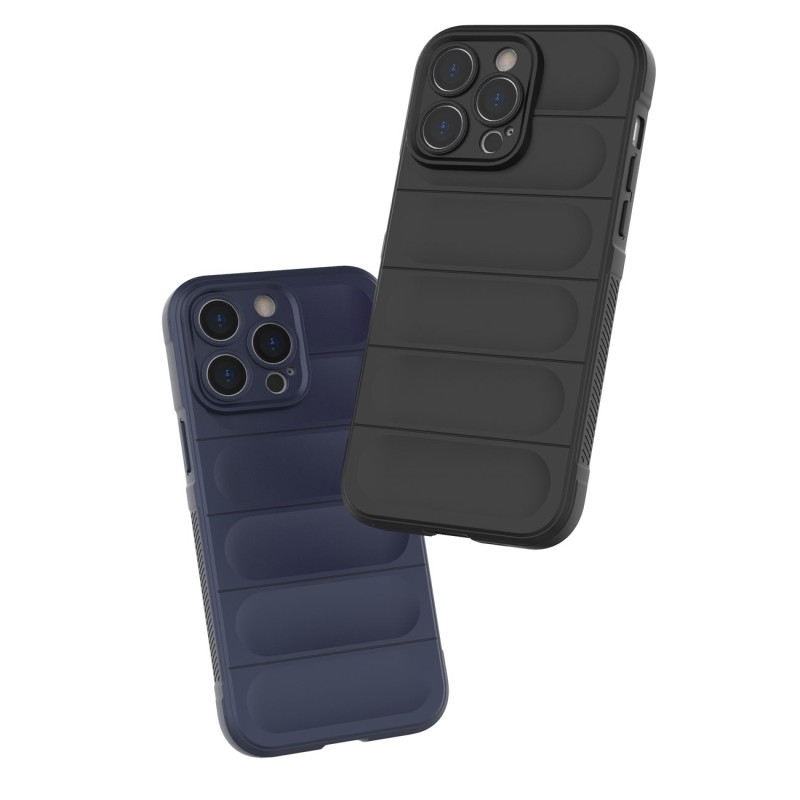 Magic Shield Case iPhone 14 Pro Max, lankstus, šarvuotas dangtelis, tamsiai mėlynas