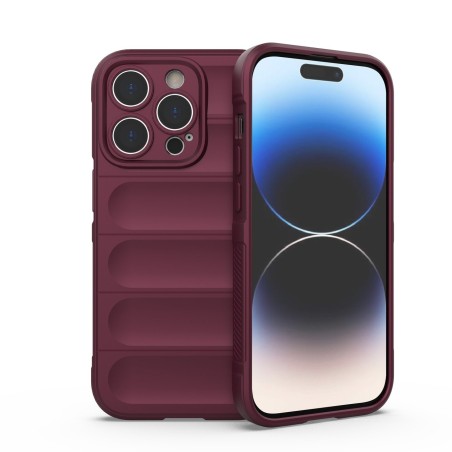Magic Shield Case dėklas skirtas iPhone 14 Pro, lankstus šarvuotas dangtelis, bordo spalvos