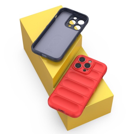 Magic Shield Case dėklas skirtas iPhone 14 Pro, lankstus šarvuotas dangtelis, bordo spalvos