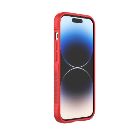 Magic Shield Case dėklas skirtas iPhone 14 Pro, lankstus šarvuotas dangtelis, bordo spalvos