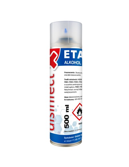 ETANOLIS - Etilo alkoholiu denatūruotas DESINFECT 99% purškiklis 500ml ETANOLIS - Etilo alkoholiu denatūruotas DESINFECT 99% purškiklis 500ml