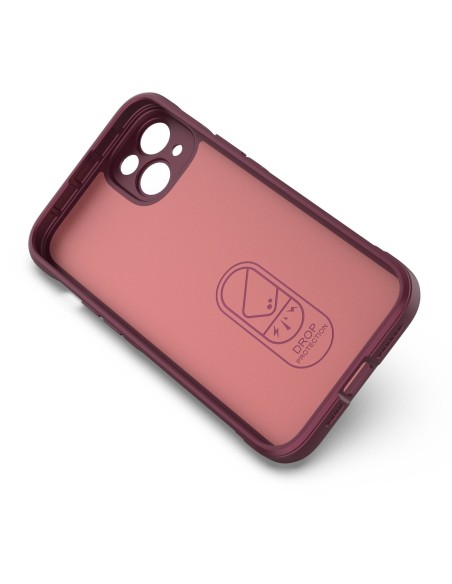 Magic Shield Case dėklas iPhone 14 Plus, lankstus šarvuotas dangtelis, bordo spalvos