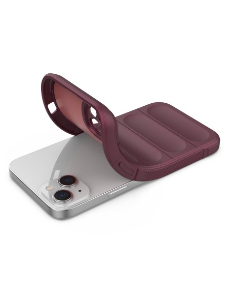 Magic Shield Case dėklas iPhone 14 Plus, lankstus šarvuotas dangtelis, bordo spalvos