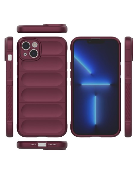 Magic Shield Case dėklas iPhone 14 Plus, lankstus šarvuotas dangtelis, bordo spalvos