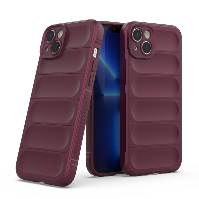 Magic Shield Case dėklas iPhone 14 Plus, lankstus šarvuotas dangtelis, bordo spalvos