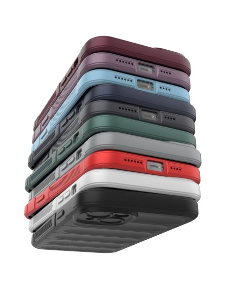 Magic Shield Case dėklas iPhone 14 Plus, lankstus šarvuotas dangtelis, bordo spalvos