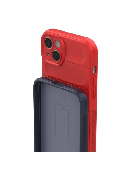Magic Shield Case dėklas iPhone 14 Plus, lankstus šarvuotas dangtelis, bordo spalvos