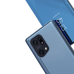 Clear View Dėklas, skirtas Oppo Find X5 Pro dangtelis su atvartu, juodas