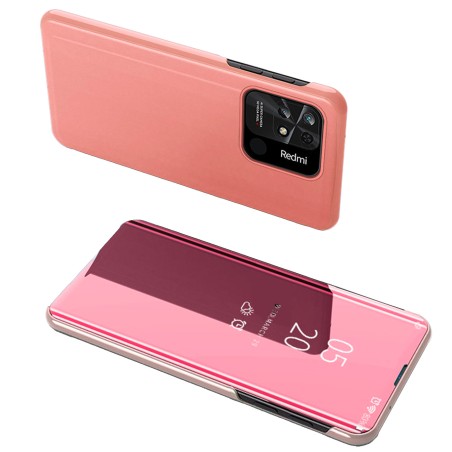 Clear View Case Xiaomi Redmi 10C dangtelis su rožinės spalvos atvartu Clear View Case Xiaomi Redmi 10C dangtelis su rožinės spalvos atvartu