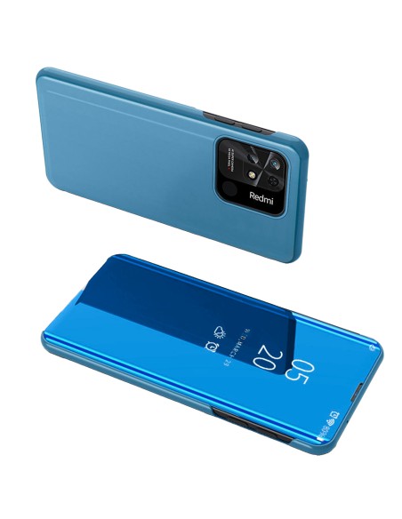 Clear View Case Xiaomi Redmi 10C dangtelis su mėlynu atvartu Clear View Case Xiaomi Redmi 10C dangtelis su mėlynu atvartu