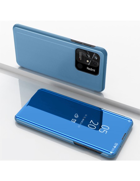 Clear View Case Xiaomi Redmi 10C dangtelis su mėlynu atvartu Clear View Case Xiaomi Redmi 10C dangtelis su mėlynu atvartu