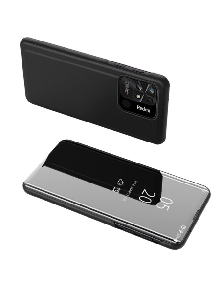 Clear View Case Xiaomi Redmi 10C dangtelis su atvartu, juodas Clear View Case Xiaomi Redmi 10C dangtelis su atvartu, juodas