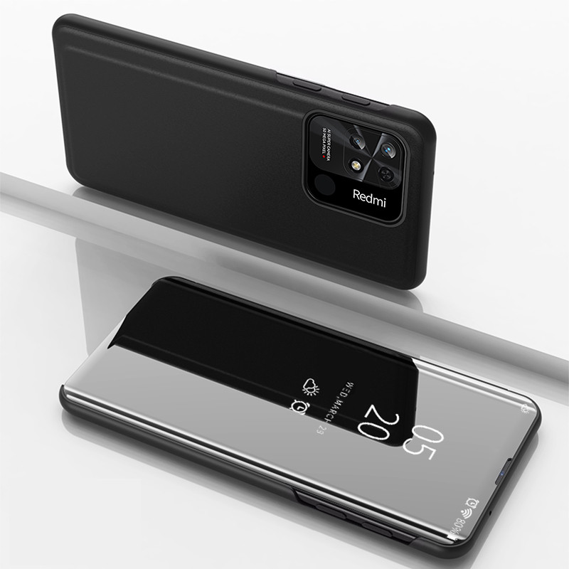 Clear View Case Xiaomi Redmi 10C dangtelis su atvartu, juodas