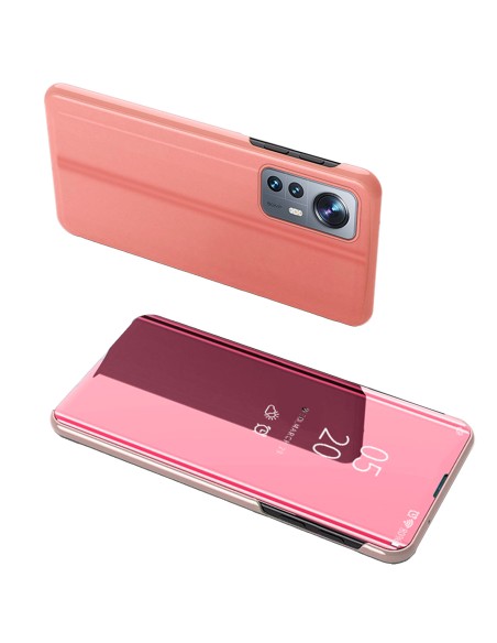 Clear View Case Xiaomi 12 Lite dangtelis su rožinės spalvos atvartu Clear View Case Xiaomi 12 Lite dangtelis su rožinės spalvos atvartu