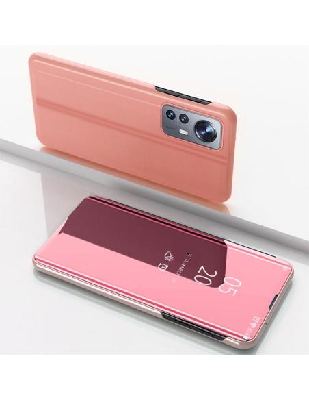 Clear View Case Xiaomi 12 Lite dangtelis su rožinės spalvos atvartu Clear View Case Xiaomi 12 Lite dangtelis su rožinės spalvos atvartu