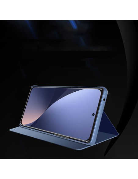 Clear View Case Xiaomi 12 Lite dangtelis su mėlynu atvartu