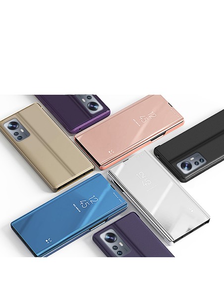 Clear View Case Xiaomi 12 Lite dangtelis su mėlynu atvartu