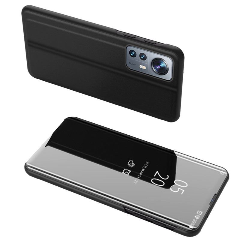 Clear View Case Xiaomi 12 Lite dangtelis su atvartu, juodas Clear View Case Xiaomi 12 Lite dangtelis su atvartu, juodas