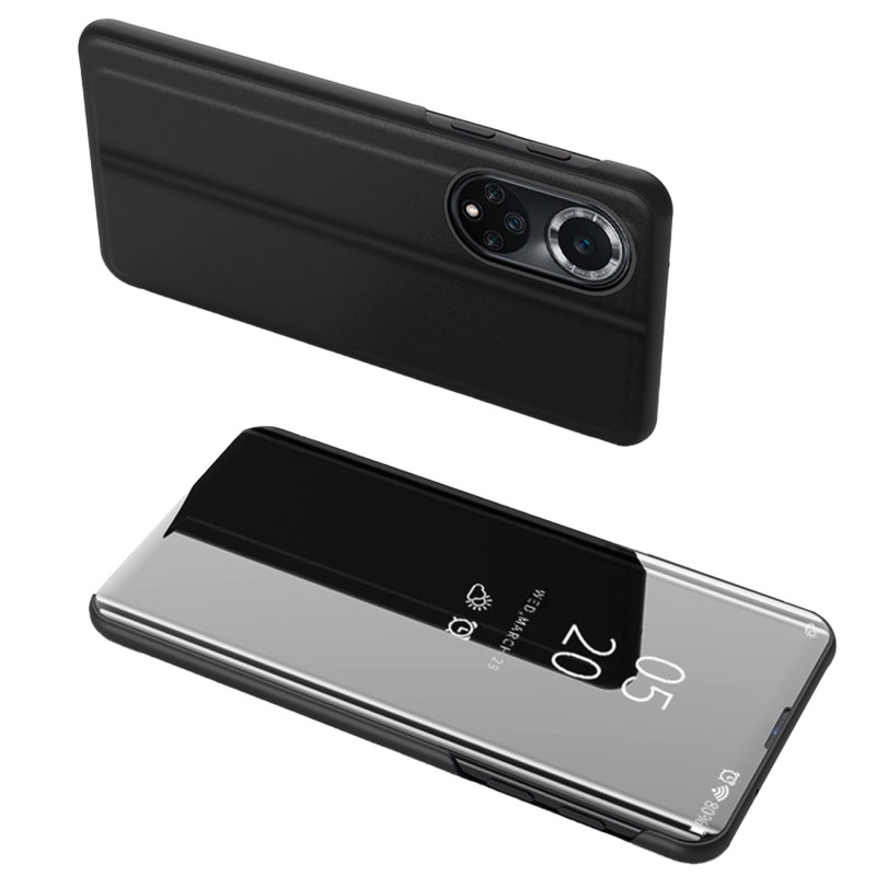 Clear View Case Huawei nova 9 dėklas su atvartu, juodas