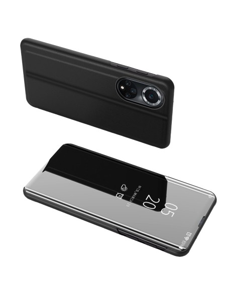 Clear View Case Huawei nova 9 dėklas su atvartu, juodas