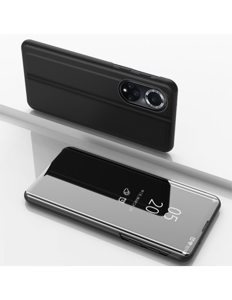 Clear View Case Huawei nova 9 dėklas su atvartu, juodas