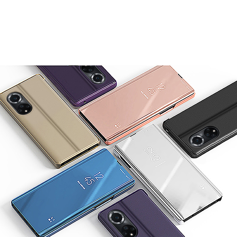 Clear View Case Huawei nova 9 dėklas su atvartu, juodas