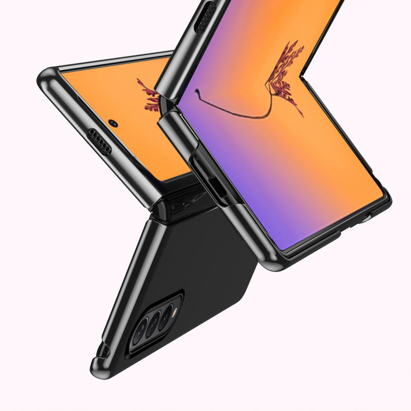 Dėklas, skirtas Samsung Galaxy Z Fold 4, padengtas rausvu metaliniu rėmeliu