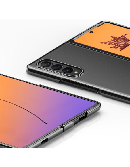 Dėklas, skirtas Samsung Galaxy Z Fold 4, padengtas rausvu metaliniu rėmeliu