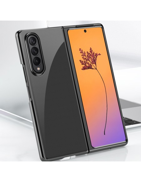 Dėklas, skirtas Samsung Galaxy Z Fold 4, padengtas rausvu metaliniu rėmeliu
