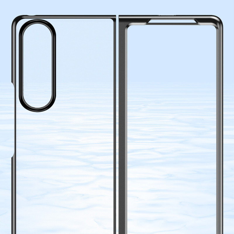 Dėklas, skirtas Samsung Galaxy Z Fold 4, padengtas mėlynu metaliniu rėmeliu